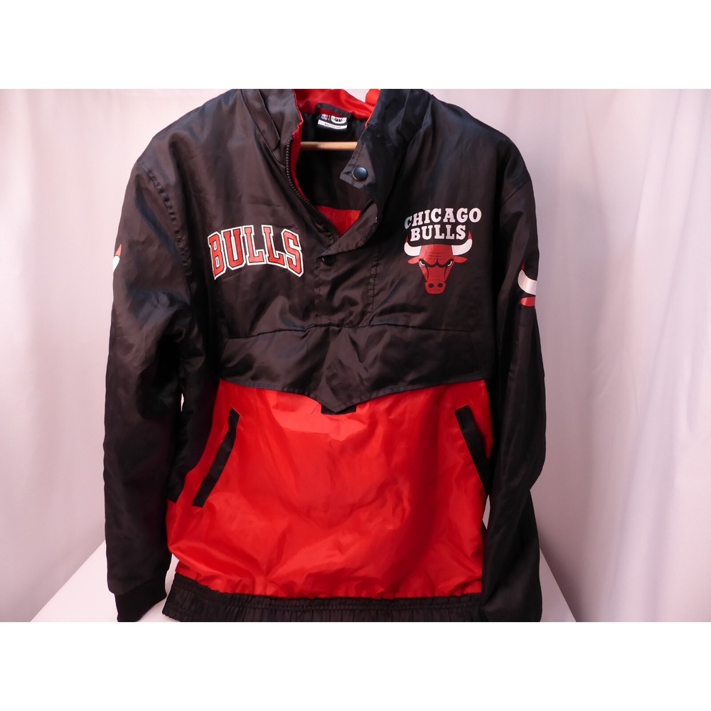 NBA Chicago Bulls Windbreak Jacket Pullover Sweatshirt Half Zip Size Medium